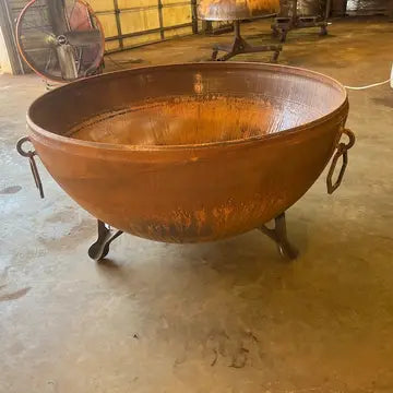 Kings Cauldron 41 Hemispherical Fire Pit – Heavy-Duty Patina Steel Outdoor Fire Bowl