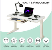 E-Max Electric Height Adjustable Desk White (Glass Top) – Purus Life - image 11
