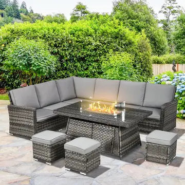 Outdoor fire pit table for entertaining guests