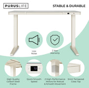E-Max Electric Height Adjustable Desk White (Glass Top) – Purus Life - image 9