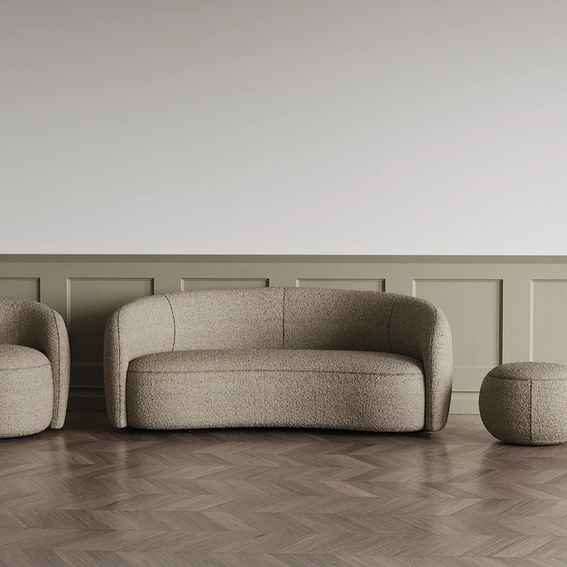Phoebe Curved Sofa - Cream Boucle