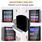 46L Mini Fridge Beverage Cooler Refrigerator Low Noise Drink Dispenser Machine