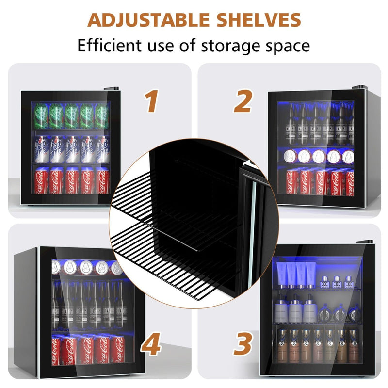 46L Mini Fridge Beverage Cooler Refrigerator Low Noise Drink Dispenser Machine