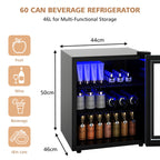 46L Mini Fridge Beverage Cooler Refrigerator Low Noise Drink Dispenser Machine