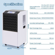 120L Commercial Industrial Dehumidifier for Spaces up to 500㎡