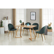 Lucia Dallas Dining Table and Chairs Set of 4 - an Oak Dining Table & Set of 4 Velvet Dining Chairs - image 9