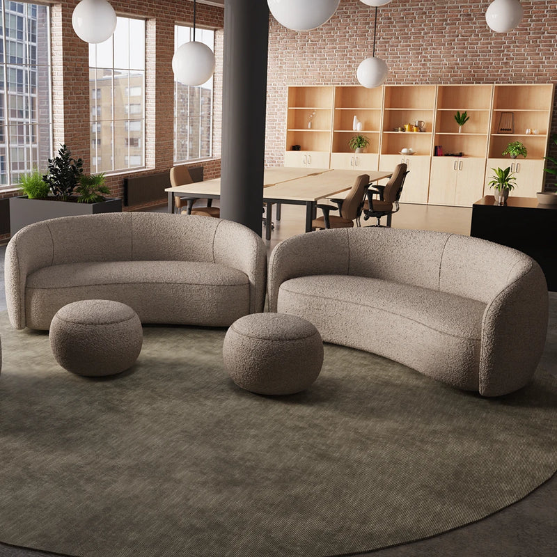 Phoebe Curved Sofa - Cream Boucle