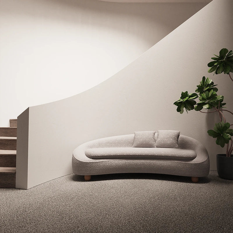 Mimi 3 Seater Curved Sofa - Boucle Fabric