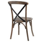 Cross Back Dining Chair – Brown – image 4
