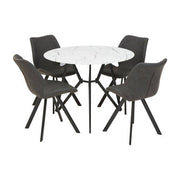 Weston White Marble Effect Round Dining Table