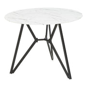 Weston White Marble Effect Round Dining Table