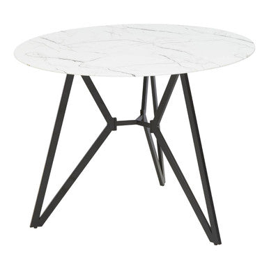 Weston White Marble Effect Round Dining Table