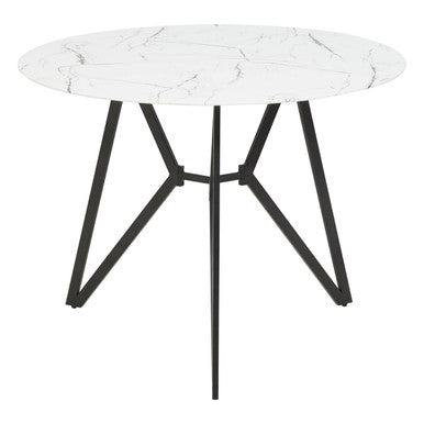 Weston White Marble Effect Round Dining Table