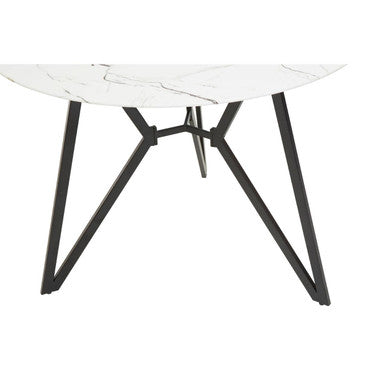 Weston White Marble Effect Round Dining Table