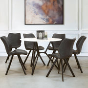 Weston White Marble Effect Round Dining Table