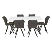 Weston White Marble Effect Rectangular Dining Table 