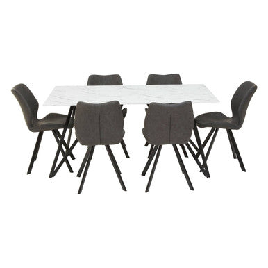 Weston White Marble Effect Rectangular Dining Table 