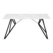 Weston White Marble Effect Rectangular Dining Table 