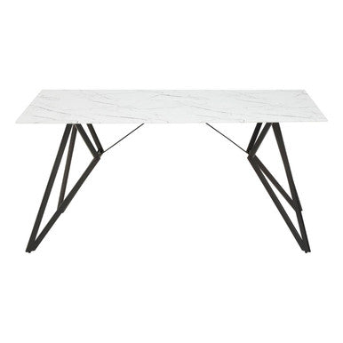 Weston White Marble Effect Rectangular Dining Table 