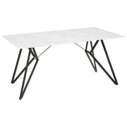 Weston White Marble Effect Rectangular Dining Table 