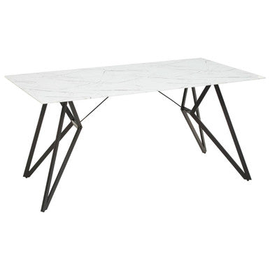 Weston White Marble Effect Rectangular Dining Table 