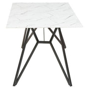 Weston White Marble Effect Rectangular Dining Table 