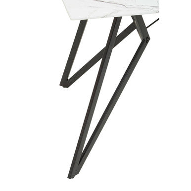 Weston White Marble Effect Rectangular Dining Table 