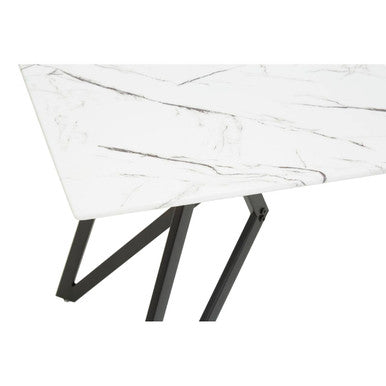 Weston White Marble Effect Rectangular Dining Table 
