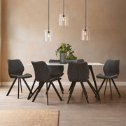 Weston White Marble Effect Rectangular Dining Table 