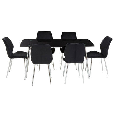 Wimslow Black Glass Dining Table 