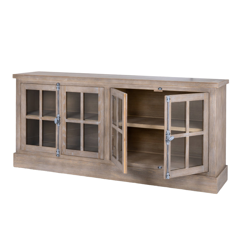 Haldon Collection 4 Door Glazed Sideboard – Brown – image 2