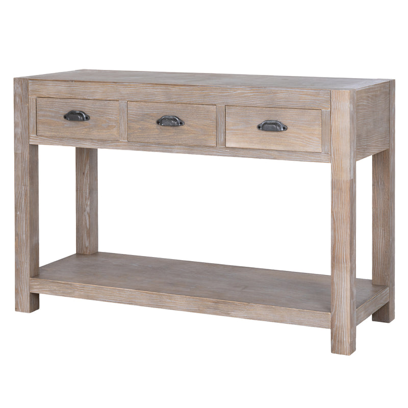 Haldon Collection 3 Drawer Console Table – Brown – image 1