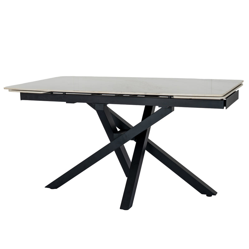 Romanby Stone Extending Dining Table – White – image 2