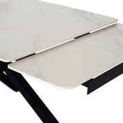 Romanby Stone Extending Dining Table – White – image 5