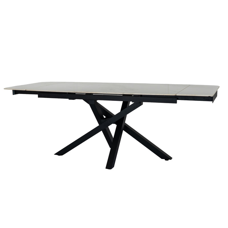 Romanby Stone Extending Dining Table – White – image 1