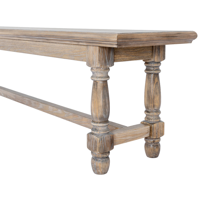 Delphine Collection Dining Table Bench – Brown – image 2