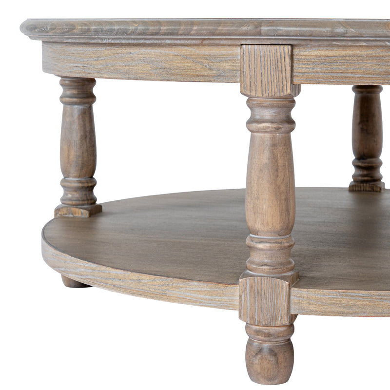 Delphine Collection Round Coffee Table – Brown – image 2