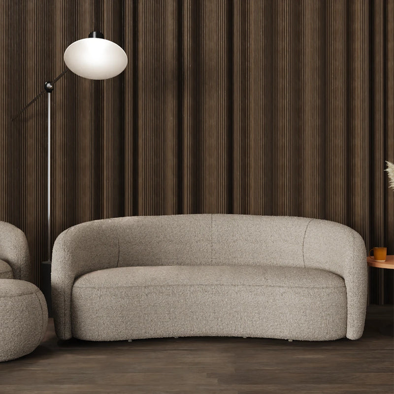 Phoebe Curved Sofa - Cream Boucle