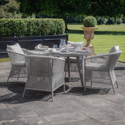 Maze Maldives 4 Seat Round Dining Set - Cool Linen