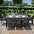 Maze - Milan Rope Weave 8 Seat Rectangular Dining Set - Charcoal