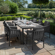 Milan 8-Seat Rectangular Dining Set - Charcoal