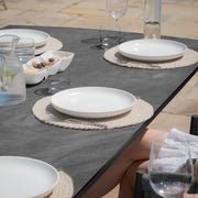 Milan 8-Seat Rectangular Dining Set - Charcoal