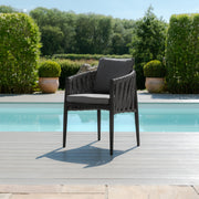 Milan 8-Seat Rectangular Dining Set - Charcoal