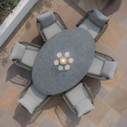 Maze Monaco Oval Dining Set – arched chair back detail