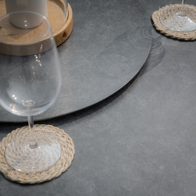 Maze Monaco 6 Seat Dining Set – marble ceramic glass Lazy Susan detail