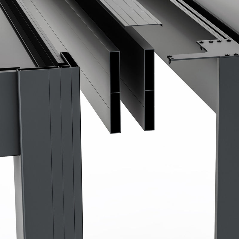 Eden Pergola Jointing Kit 3m Side - Grey, beam cover detail