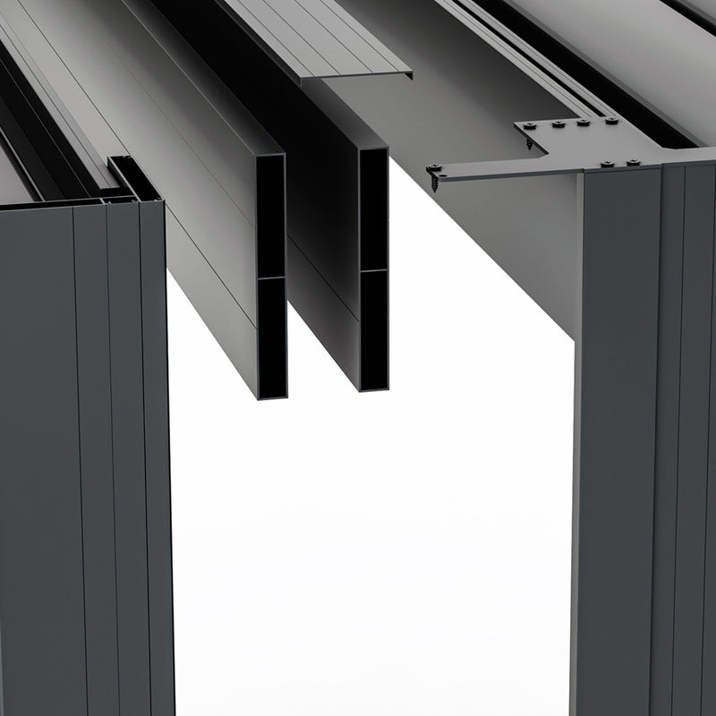 Eden Pergola Jointing Kit 4m Side - Grey, beam cover detail