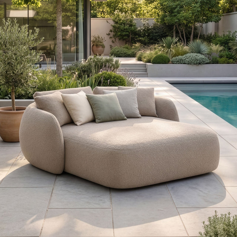 Maze Outdoor Fabric Monte Carlo Daybed - Greige Boucle