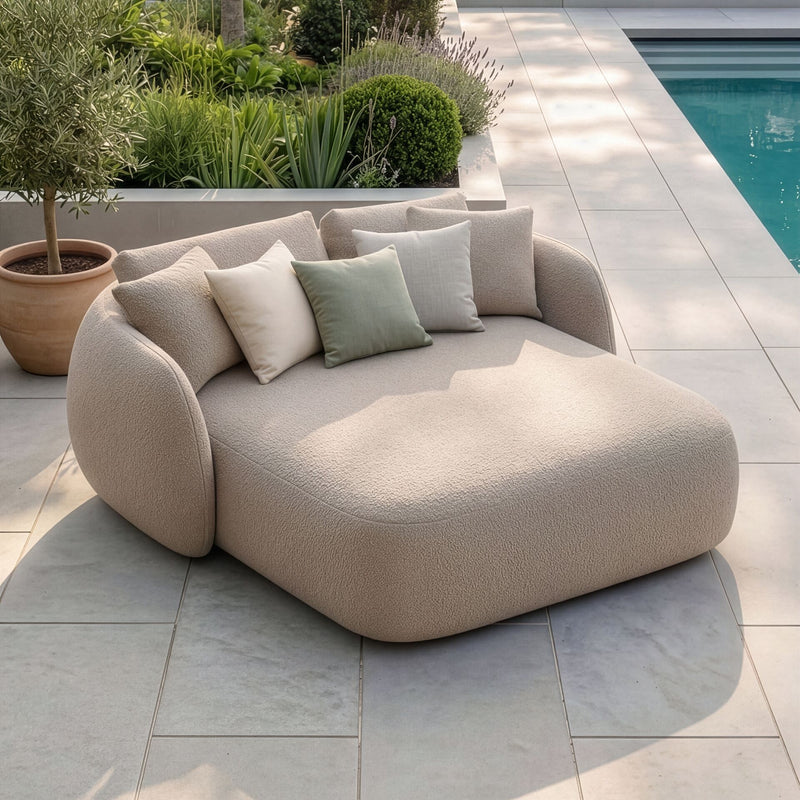 Maze Monte Carlo Daybed Greige Boucle - angle view