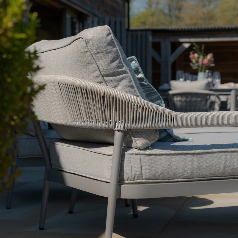 Maze - Florence Rope Weave Double Sunloungers with Round Coffee Table